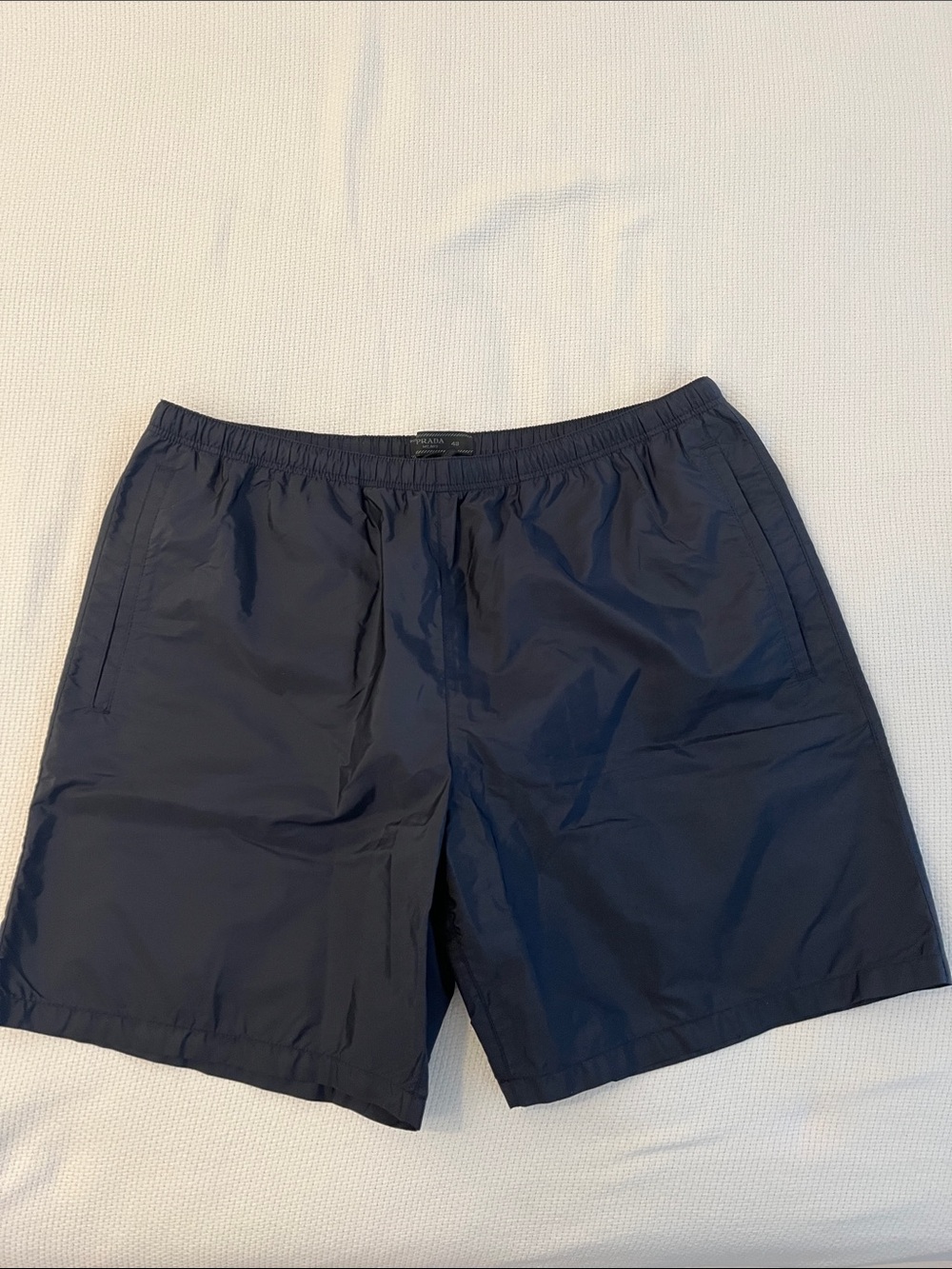 Prada Men's Navy Nylon Swim Trunks